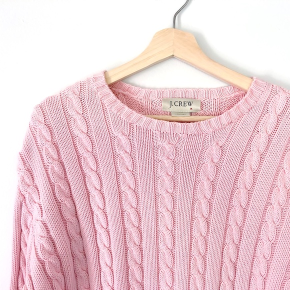 light pink cable knit sweater